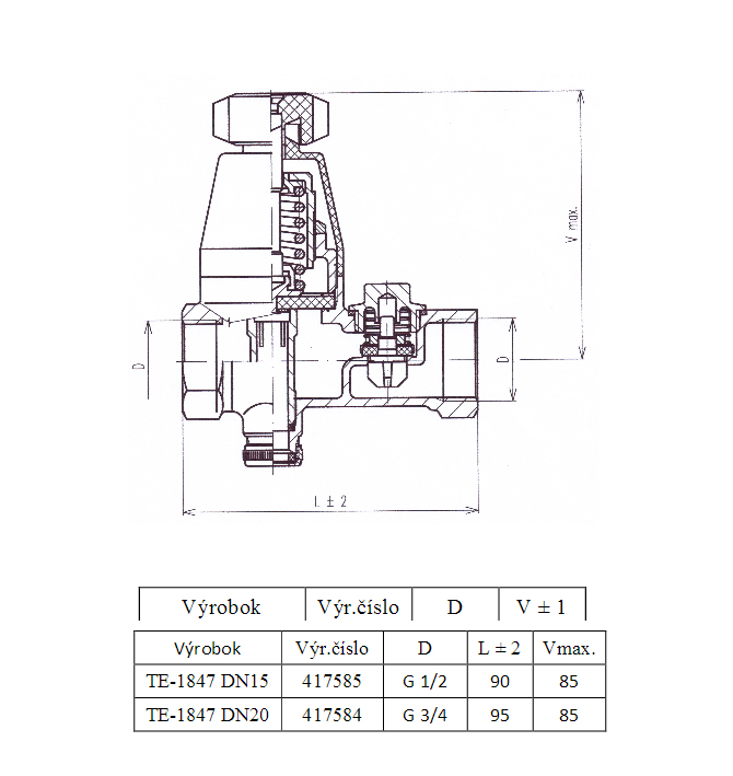Obrázek k výrobku 3453 - Slovarm TE-1847 pojistný ventil