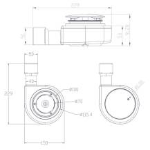 Obrázek k výrobku 24326 - Klum PR6040SN sifon pro sprchovou vaničku, pr. 90 mm, stav. výška 65 mm