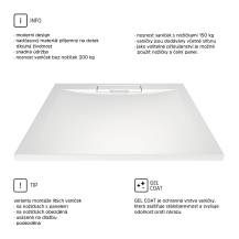 Obrázek k výrobku 24258 - Mereo CV41KS čtvercová sprchová vanička s hranatým krytem, 80x80x3 cm, bez nožiček, litý mramor