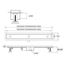 Obrázek k výrobku 24388 - Mereo Wave CZ110 odtokový sprchový žlab 60 cm, vč. roštu