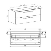 Obrázek k výrobku 20963 - Bino, koupelnová skříňka s keramickým umyvadlem 101 cm