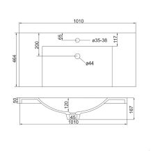 Obrázek k výrobku 21101 - Bino, koupelnová skříňka s umyvadlem z litého mramoru 101cm