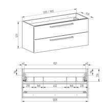 Obrázek k výrobku 21101 - Bino, koupelnová skříňka s umyvadlem z litého mramoru 101cm