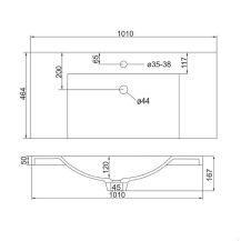Obrázek k výrobku 21101 - Bino, koupelnová skříňka s umyvadlem z litého mramoru 101cm