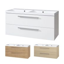 Bino, koupelnová skříňka s umyvadlem z litého mramoru 121 cm