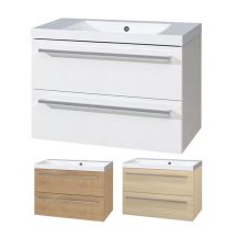 Bino, koupelnová skříňka s umyvadlem z litého mramoru 81 cm