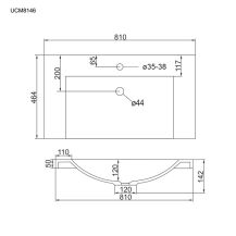 Obrázek k výrobku 21098 - Bino, koupelnová skříňka s umyvadlem z litého mramoru 81 cm