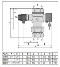 Obrázek k výrobku 22115 - CALEFFI 5580 ventil k expanzním nádobám