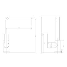 Obrázek k výrobku 21020 - Dřezová stojánková baterie, Dita, s ramínkem nad pákou, výška 271 mm, chrom