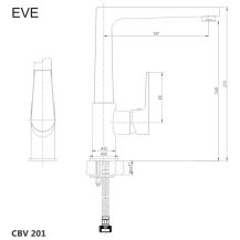 Obrázek k výrobku 20999 - Dřezová stojánková baterie, Eve, s plochým ramínkem nad pákou, výška 273 mm, chrom