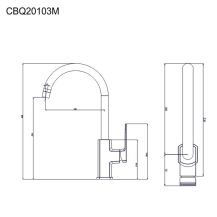 Obrázek k výrobku 21057 - Dřezová stojánková baterie, Mada, s ramínkem nad pákou, výška 368 mm, chrom