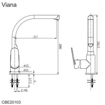 Obrázek k výrobku 21014 - Dřezová stojánková baterie, Viana, s ramínkem nad pákou, výška 306 mm, chrom