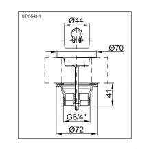 Dřezový odtokový ventil STY-543-1  1
