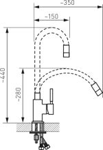 Obrázek k výrobku 22727 - Ferro 70710,4C dřezová baterie černá-nerez