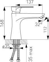 Obrázek k výrobku 22725 - Ferro Algeo Square BAQ2 umyvadlová stojánková baterie  s výpustí