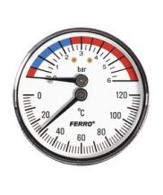 Ferro termomanometr 1/2" 0-6bar,0-120°C - zadní
