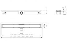 HDL odtokový žlab nerez SLEEK 1200mm