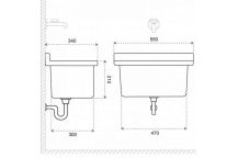 Obrázek k výrobku 20170 - HDL výlevka závěsná 55 x 34cm černá