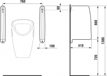 Obrázek k výrobku 14193 - JIKA SPLIT urinalová dělící stěna