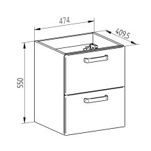 Obrázek k výrobku 20961 - Leny, koupelnová skříňka s keramickým umyvadlem 50 cm, bíla
