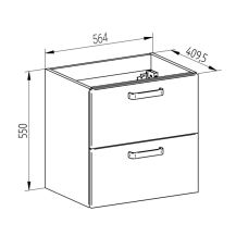 Obrázek k výrobku 20962 - Leny, koupelnová skříňka s keramickým umyvadlem 60 cm, bíla