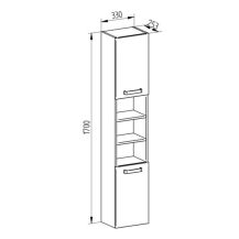 Obrázek k výrobku 20948 - Leny, koupelnová skříňka vysoká 170 cm, bílá, levá