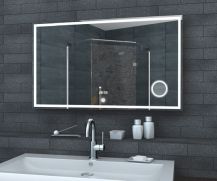 LUMI zrcadlo s LED osvětlením,hodinami a lupou 1