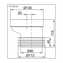 Manžeta wc excentrická STY-530-20