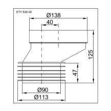 Manžeta wc excentrická STY-530-40