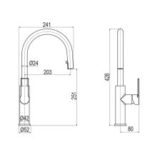 Obrázek k výrobku 21029 - Mereo Dřezová stojánková baterie, Dita, s výsuvnou sprchou, chrom