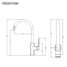 Obrázek k výrobku 21057 - Mereo Dřezová stojánková baterie, Mada, s ramínkem nad pákou, výška 368 mm, chrom