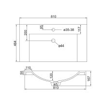 Obrázek k výrobku 21108 - Mereo Nábytkové  umyvadlo, 81x46x17 cm, litý mramor, bílé