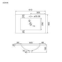 Obrázek k výrobku 21093 - Mereo Nábytkové umyvadlo SLIM, 61x46x18 cm, keramické, bílé