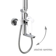 Obrázek k výrobku 21053 - Mereo Nástěnná baterie Viana 150mm s otoč. ramínkem a tyčí pro ruční a talířovou sprchu, bez přísluš