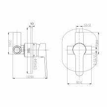 Obrázek k výrobku 21067 - Mereo Podomítková baterie s bidetovou sprchou, Zuna, Mbox, oválný kryt, chrom