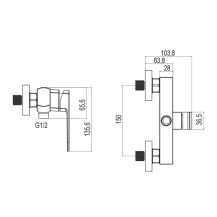 Obrázek k výrobku 21019 - Mereo Sprchová nástěnná baterie, Mada, 150 mm, bez příslušenství, chrom