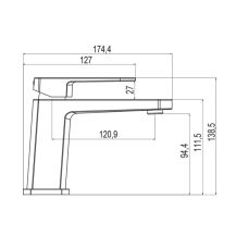 Obrázek k výrobku 21007 - Mereo Umyvadlová stojánková baterie, Mada, chrom, s vyšší pákou, s clic-clac CH02