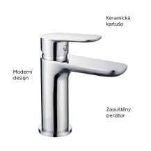 Obrázek k výrobku 21004 - Mereo Umyvadlová stojánková baterie, Viana, s clic-clac CH03VS, chrom