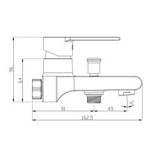 Obrázek k výrobku 21023 - Mereo Vanová nástěnná baterie, Dita, 150 mm, bez příslušenství, chrom