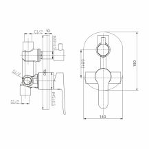 Obrázek k výrobku 21033 - Mereo Vanový set Zuna s dvoucestnou podomítkovou bateríí