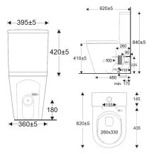 Obrázek k výrobku 21063 - Mereo WC kombi, vario odpad, kapotované, Smart Flush RIMLESS, keramické, vč. sedátka