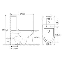 Obrázek k výrobku 22772 - Mereo WC kombi, vyvýšené, vario odpad, kapotované, Smart Flush RIMLESS, keramické vč. sedátka