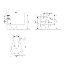 Obrázek k výrobku 21002 - Mereo WC závěsné kapotované, RIMLESS, 495x360x370, keramické, vč. sedátka CSS115SN