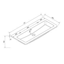 Obrázek k výrobku 21092 - Nábytkové dvojumyvadlo, 101x46,5x16 cm, litý mramor, bílé
