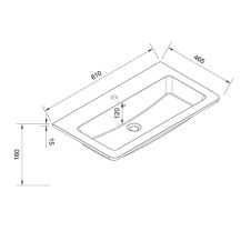 Obrázek k výrobku 21091 - Nábytkové  umyvadlo, 81x46,5x16 cm, litý mramor, bílé