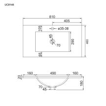 Obrázek k výrobku 21094 - Nábytkové umyvadlo SLIM, 81x46x18 cm, keramické, bílé