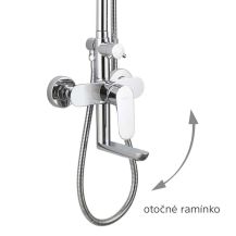 Obrázek k výrobku 21053 - Nástěnná baterie Viana 150mm s otoč. ramínkem a tyčí pro ruční a talířovou sprchu, bez příslušenství