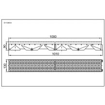 Odtokový žlab s plastovým roštem 1m  3