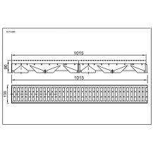 Odtokový žlab s pozinkovaným roštem 1m  2