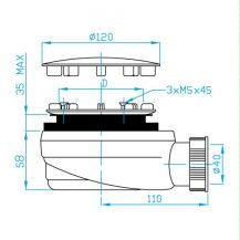Plast Brno EWNN940 sifon vaničkový nerez 90 nízký